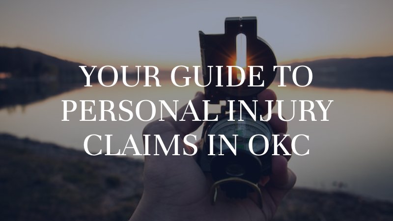 man holding compass with the caption: Your Guide to personal injury claims in OKC